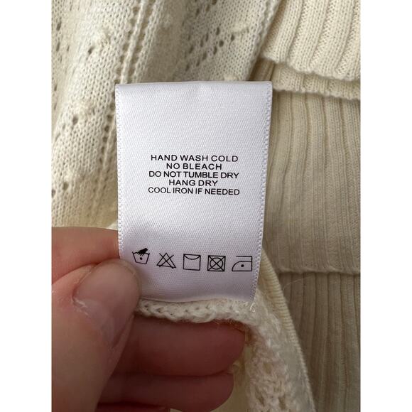 Tularosa Women's Scout Knit Ruffle Long Sleeve Wool Blend Mini Dress Cream SZ S - Picture 8 of 11